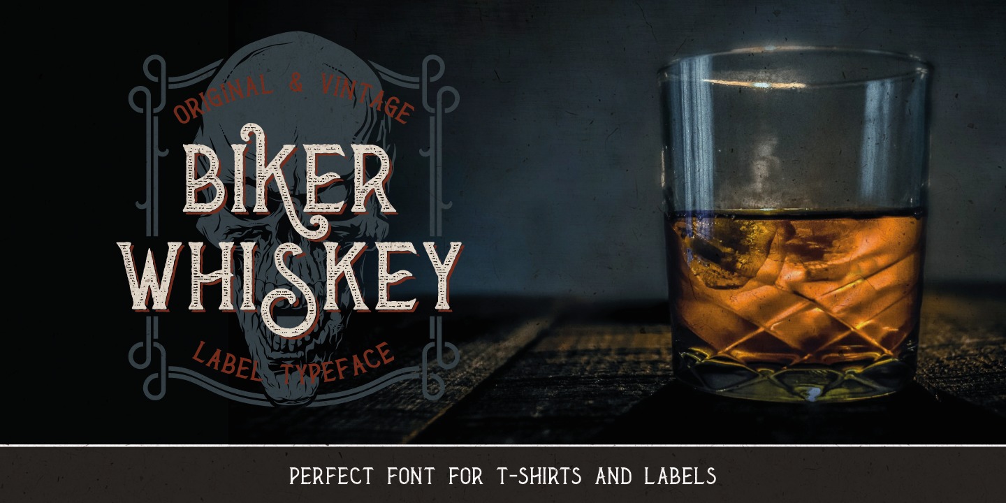 Biker Whiskey Shadow Font preview